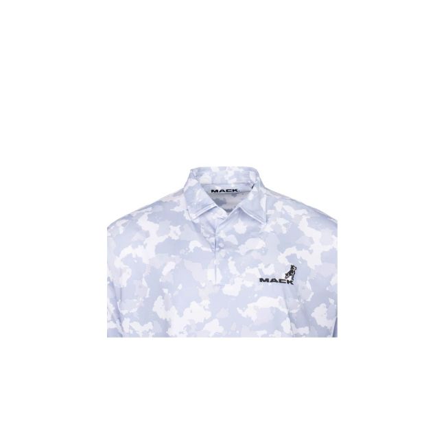 White & Grey Camo Polo Shirt - Mack Trucks