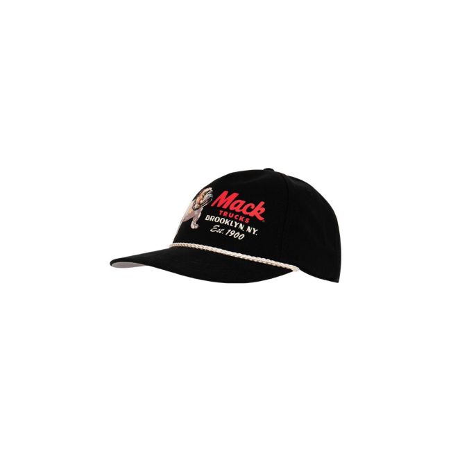 Mack Black Brooklyn Bulldog 5-Panel Rope Cap