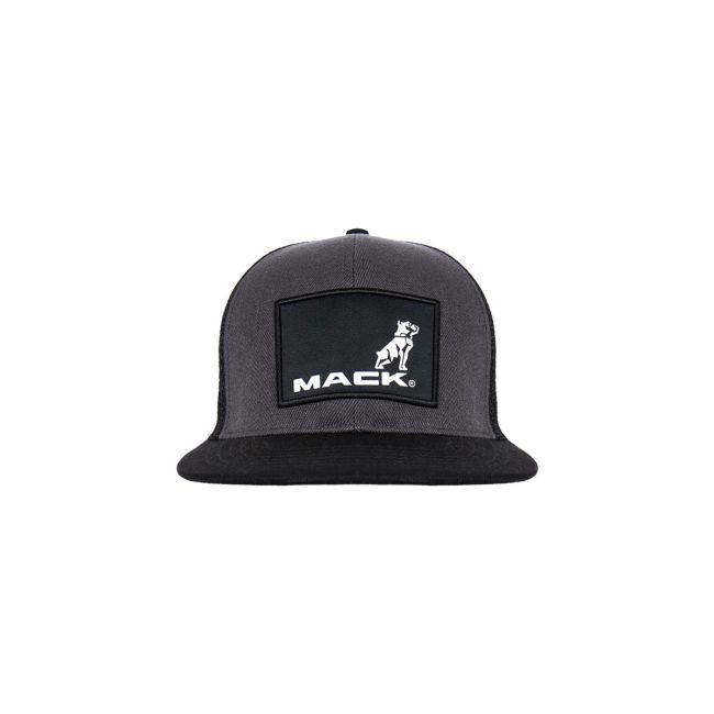 MACK Trucker Black Flat Bill Logo Cap