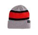 Grey Red Stripe Knit Cap